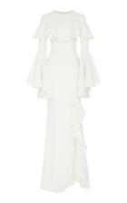 Christian Siriano Slit Flounce Gown