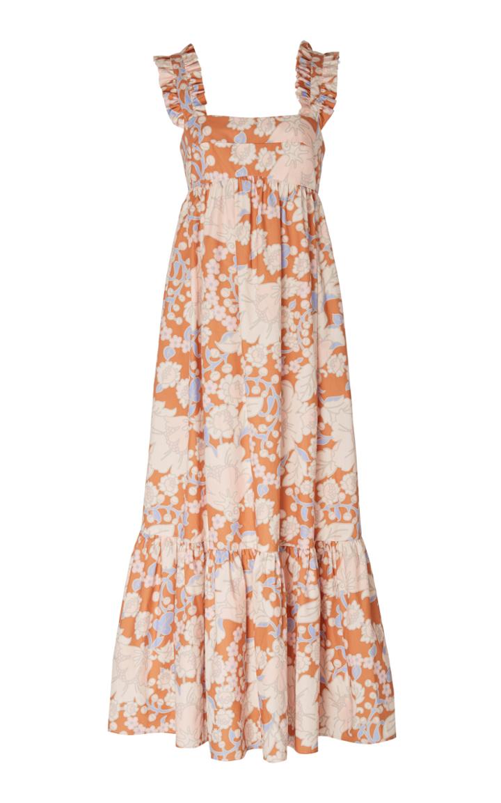 Ephemera Woodstock Ruffled Floral-print Linen Midi Dress