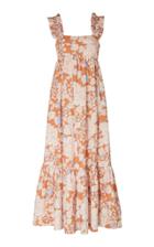 Ephemera Woodstock Ruffled Floral-print Linen Midi Dress