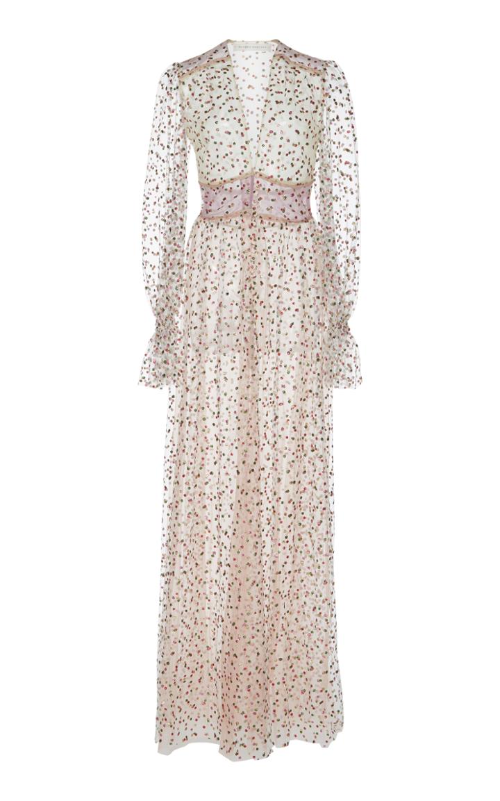 Sandra Mansour Sable Polka Dot Maxi Dress