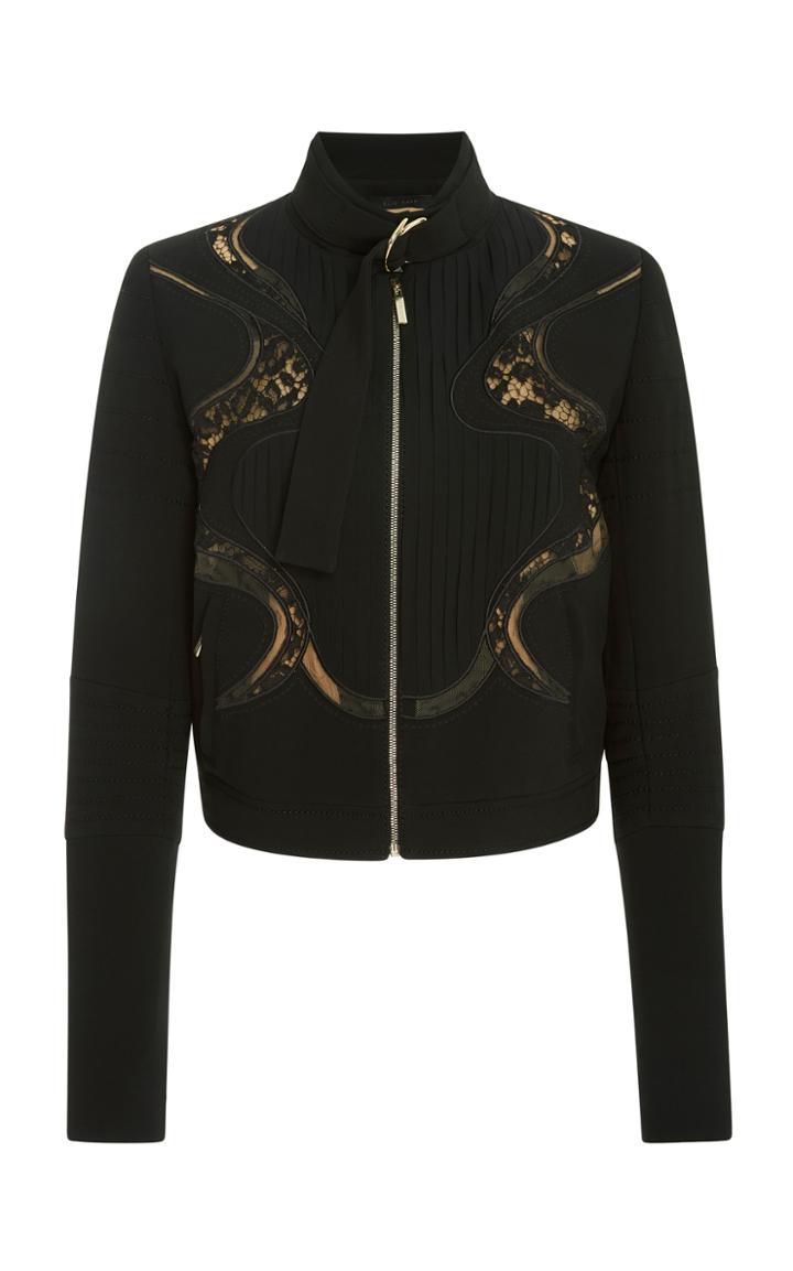 Elie Saab Buckle Bomber Jacket