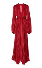 Alexis Salomo Deep-v Geo-print Silk Maxi Dress