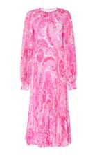 Moda Operandi Andrew Gn Printed Pleated Silk Dress Size: 34