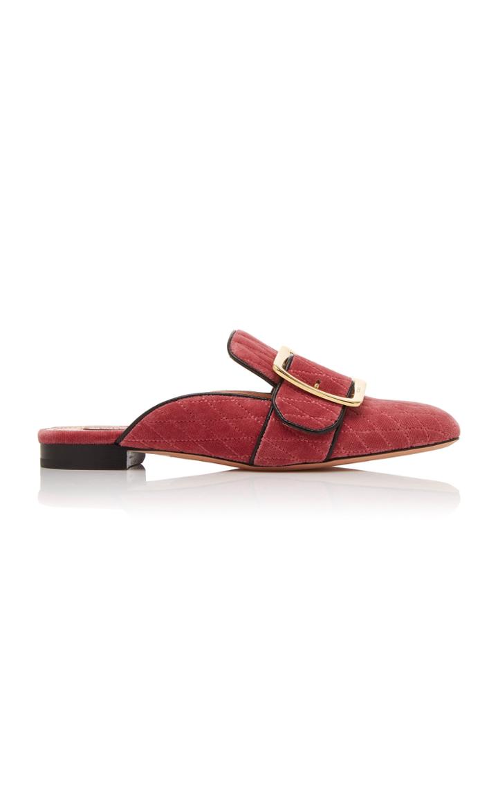 Bally Janesse Quilted Velvet Mules