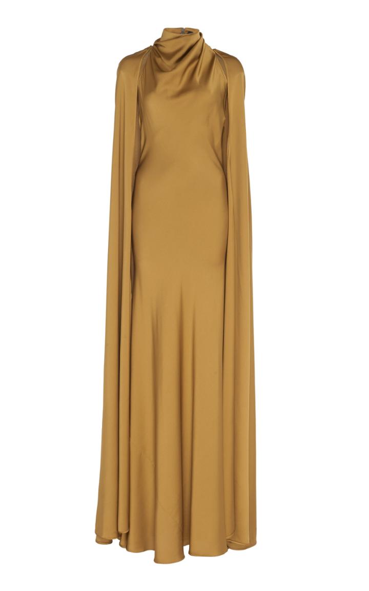 Ellery Cape-detailed Satin Gown