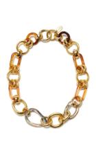 Lizzie Fortunato Abalone Chain Link Brass Necklace