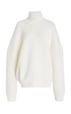Brandon Maxwell Oversized Ribbed Knit Wool Turtleneck