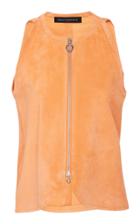 Sally Lapointe Suede Zip Front Shell Top