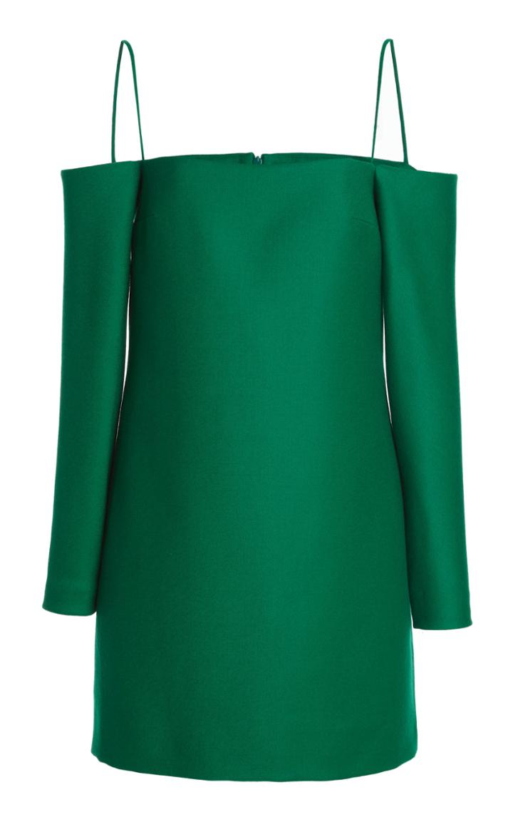 Moda Operandi Emilia Wickstead Maida Off-the-shoulder Wool Mini Dress