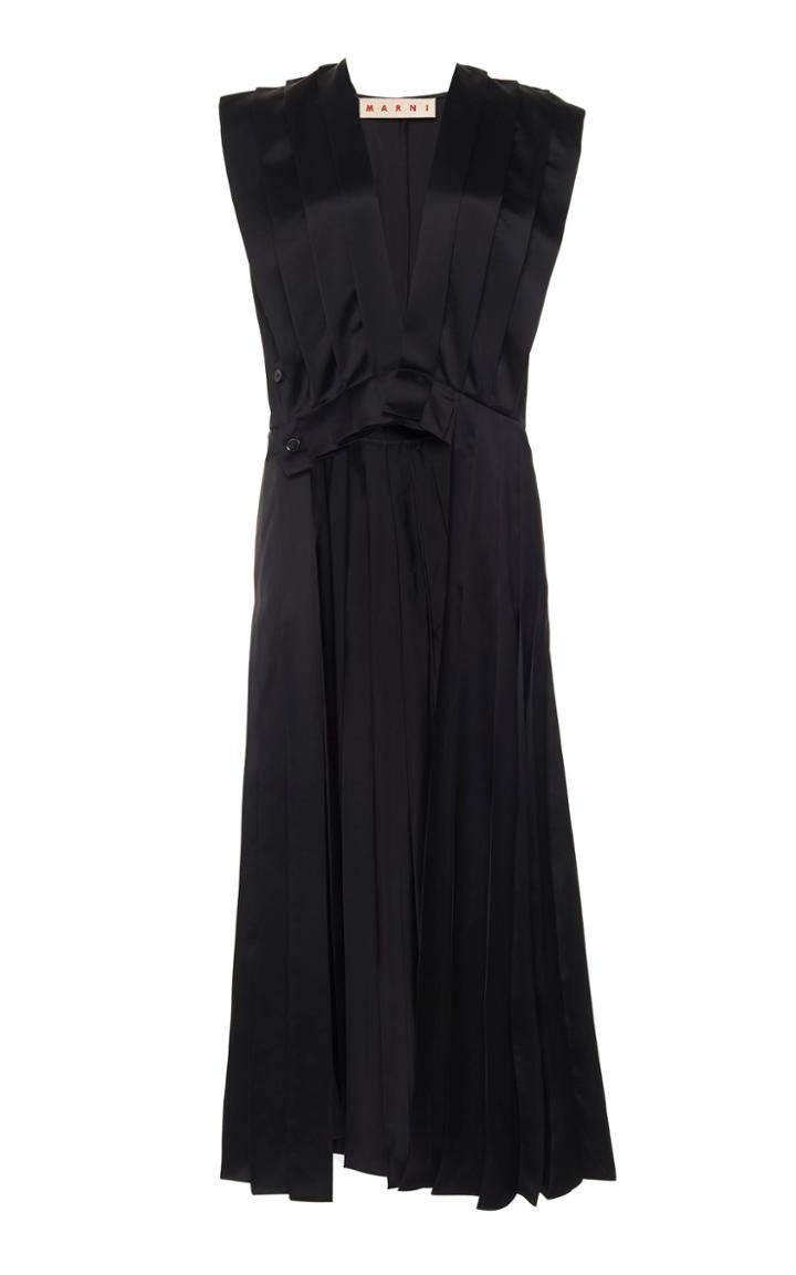 Marni Pleated Satin Tunic Top