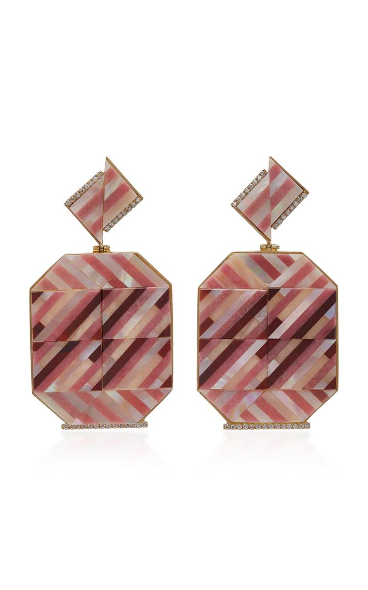Casa Castro 18k Gold, Diamond & Mother Of Pearl Mosaic Earrings