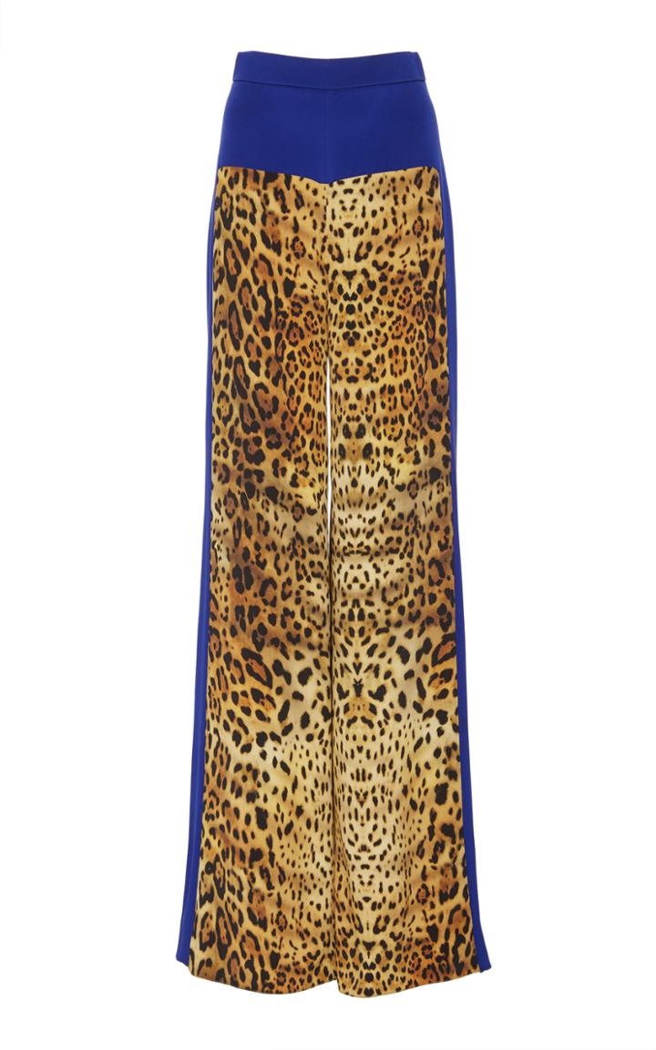 Cushnie Wide-leg Printed High-rise Silk Pants