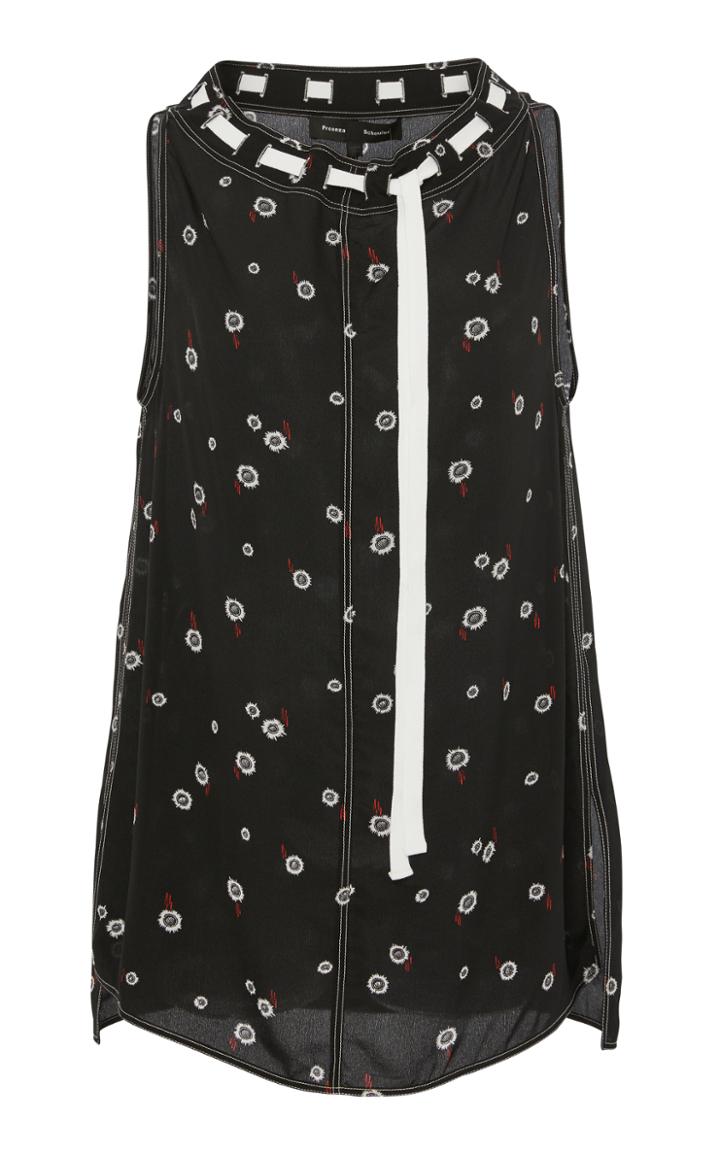 Proenza Schouler Sleeveless Tie Neck Silk Top