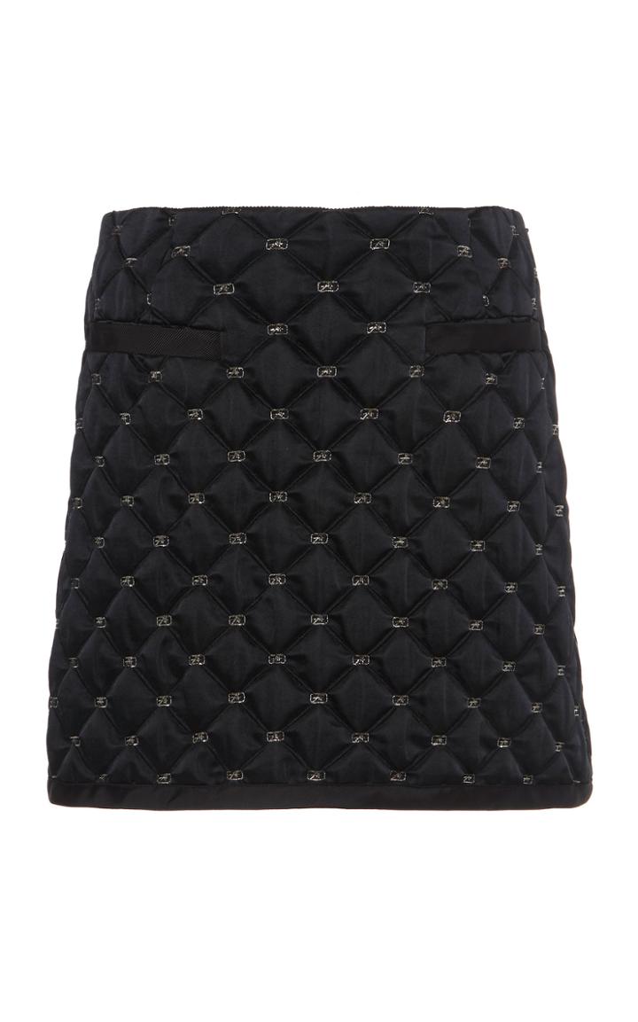 Moda Operandi Alberta Ferretti Matelasse' Logo Skirt