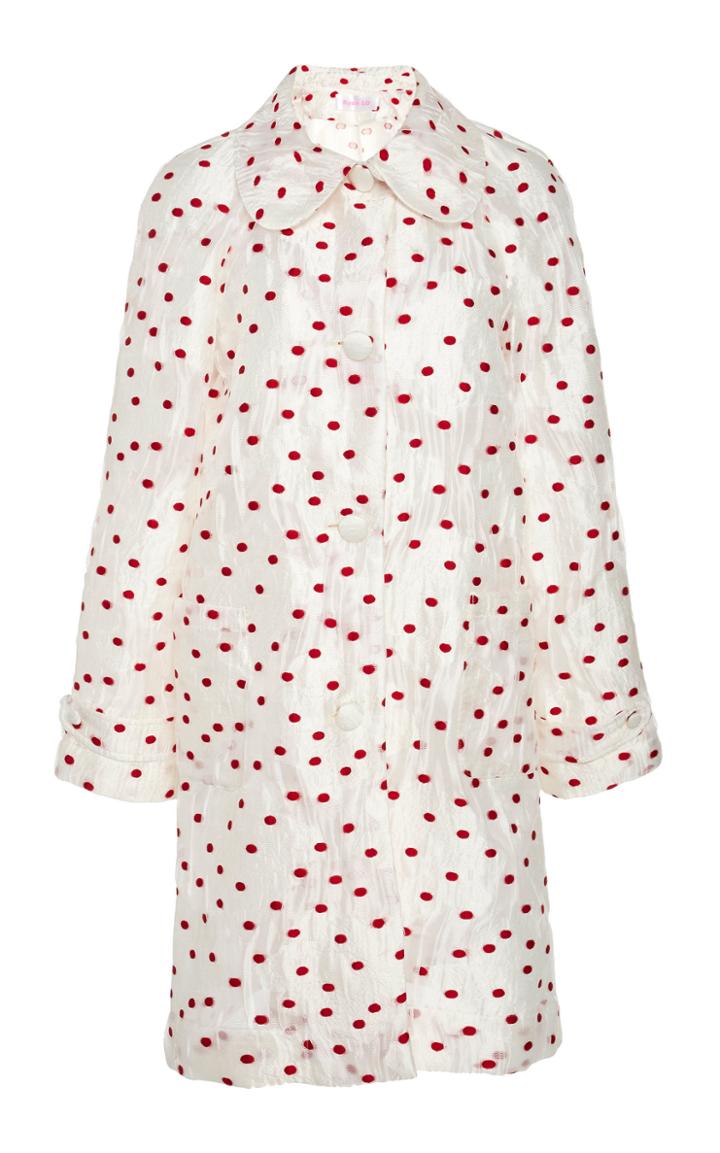 Ryan Lo Round Collar Polka Dot Jacquard Coat