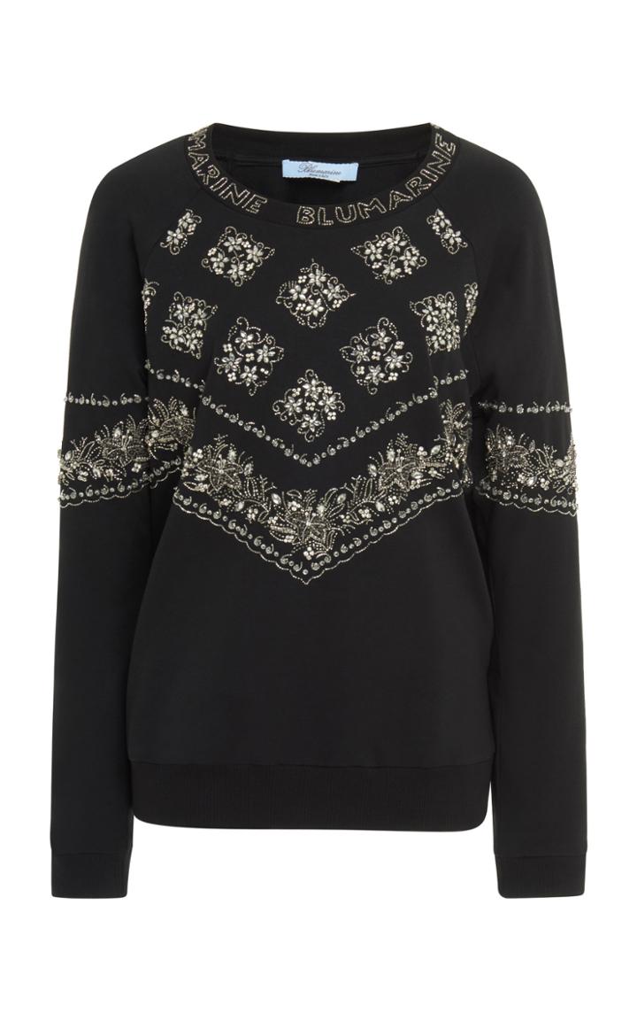 Blumarine Long Sleeve Embroidered Sweatshirt