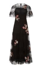 Red Valentino Lace Midi Dress With Patches