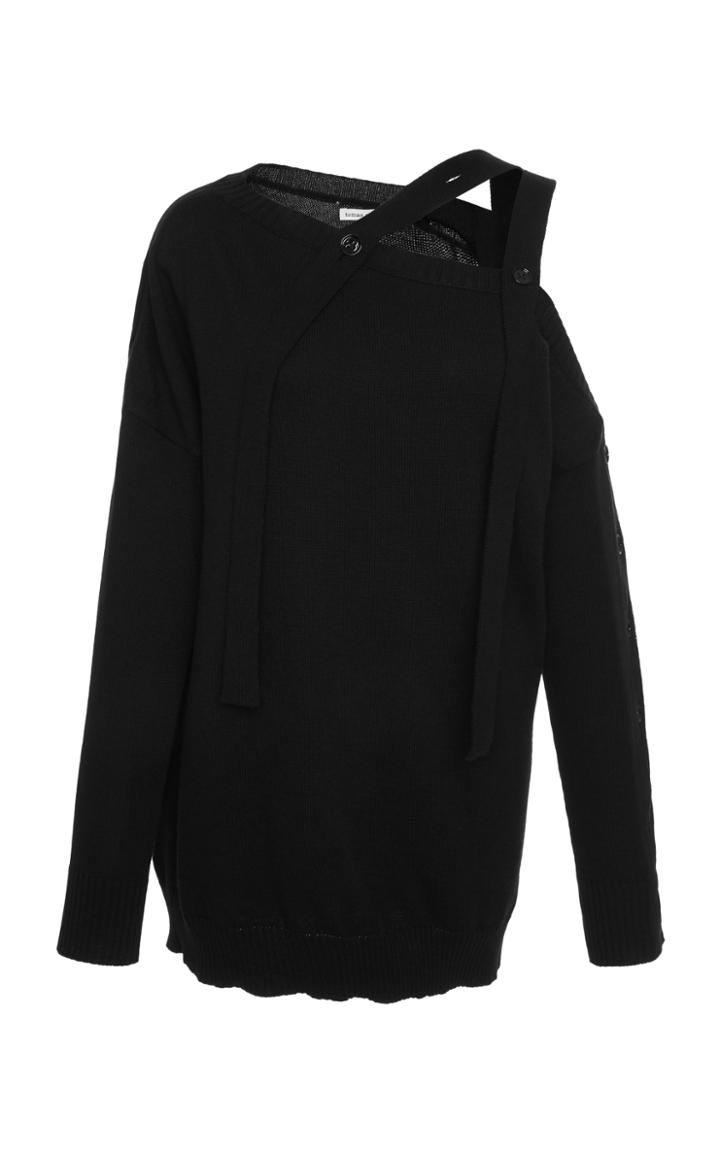 Tomas Maier Off Shoulder Cotton Sweater