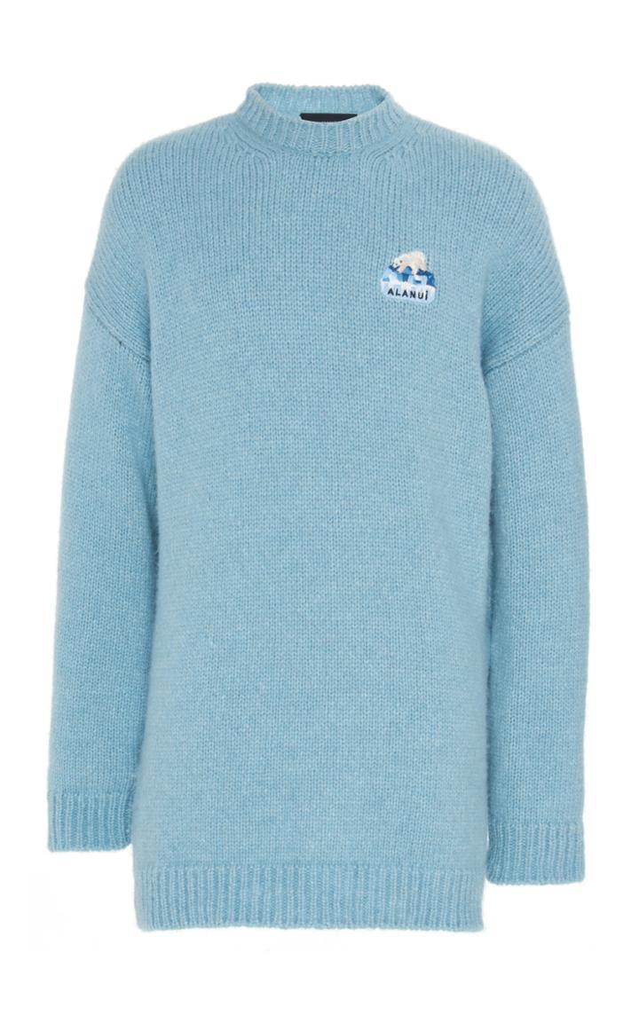 Alanui Global Warming Embroidered Alpaca-blend Sweater