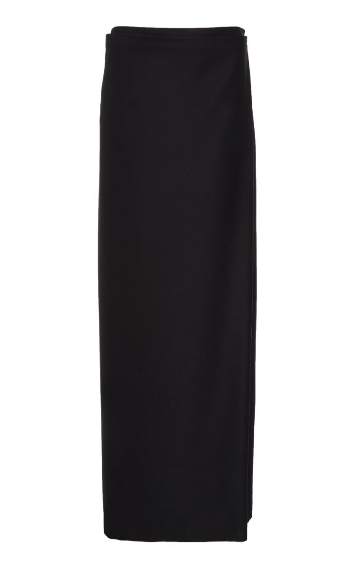 The Row Laila Wool-crepe Wrap Maxi Skirt