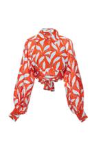 Diane Von Furstenberg Long Sleeve Collared Waist Tie Blouse
