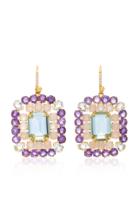 Bounkit Amethyst And Quartz 14k Gold-plated Brass Fish Hook Earrings