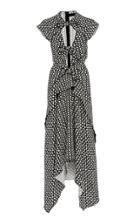 Proenza Schouler Printed Cut-out Tie Crepe Dress