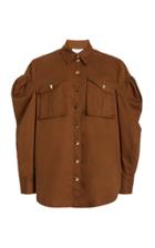 Acler Dunbar Puff-sleeve Cotton Shirt