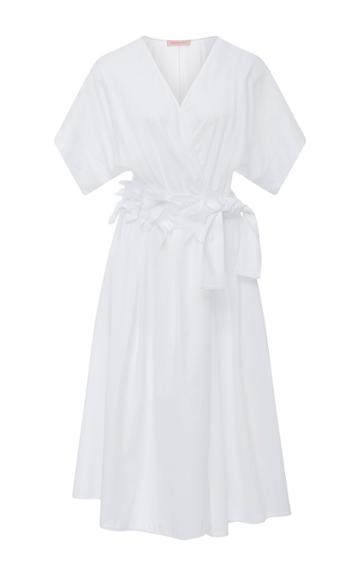 Anna Sammarone Midi Wrap Dress With Floral Appliques