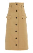 Moda Operandi Victoria Beckham Cotton-blend Gabardine High-rise Midi Skirt