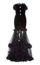 Moda Operandi Alessandra Rich Ruffled Velvet Gown Size: 36