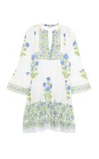 Juliet Dunn Poppy Print Flared Sleeve Cotton Dress