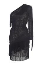 Dundas Fringed One-shoulder Lace Mini Dress