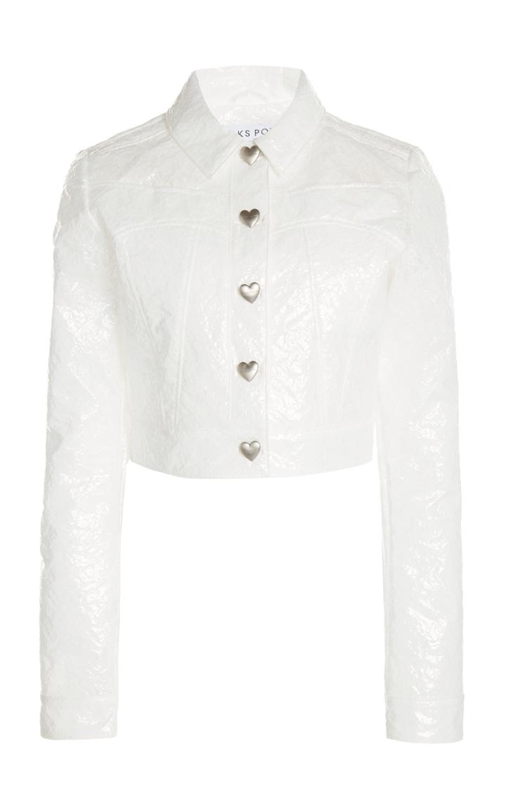 Moda Operandi Saks Potts Cowboy Lace-backed Vinyl Cropped Jacket