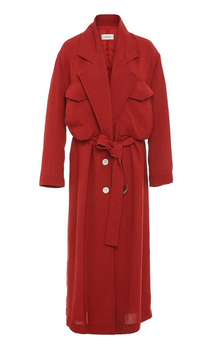 Arias Linen Belted Trench Coat