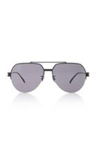 Bottega Veneta Semi-matte Metal Aviator Sunglasses