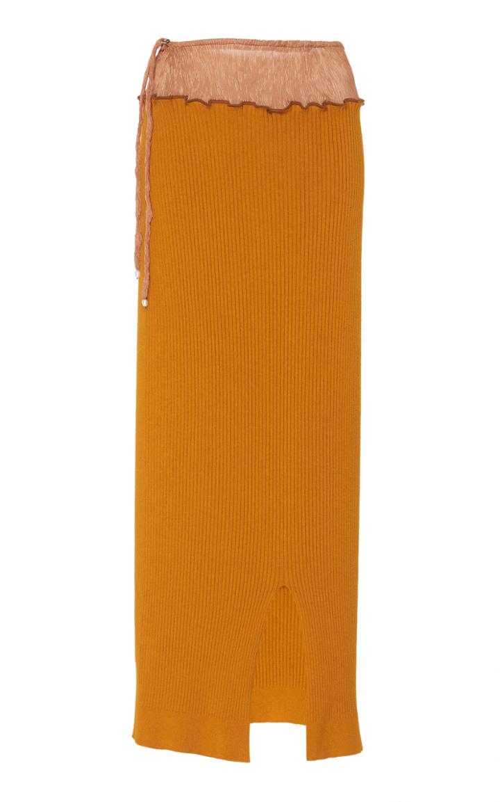 Moda Operandi Peet Dullaert Pleat-knit Cashmere-wool Blend Skirt Size: 32