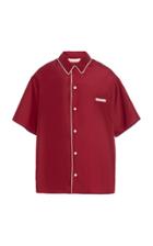 Marni Appliqud Two-tone Silk Satin Shirt