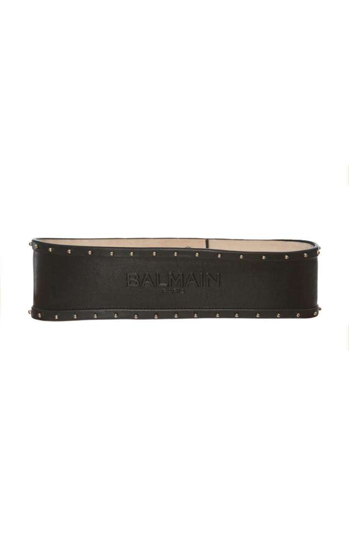 Balmain High Waist Balmain Signature Embossed Belt