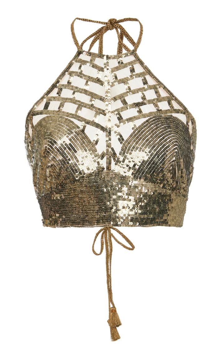 Miguelina Rupi Gold Crop Top