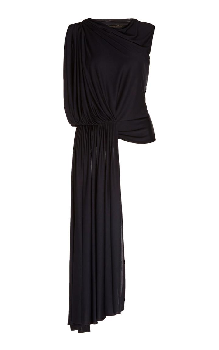 Oscar De La Renta Asymmetric Draped Jersey Top Size: 0