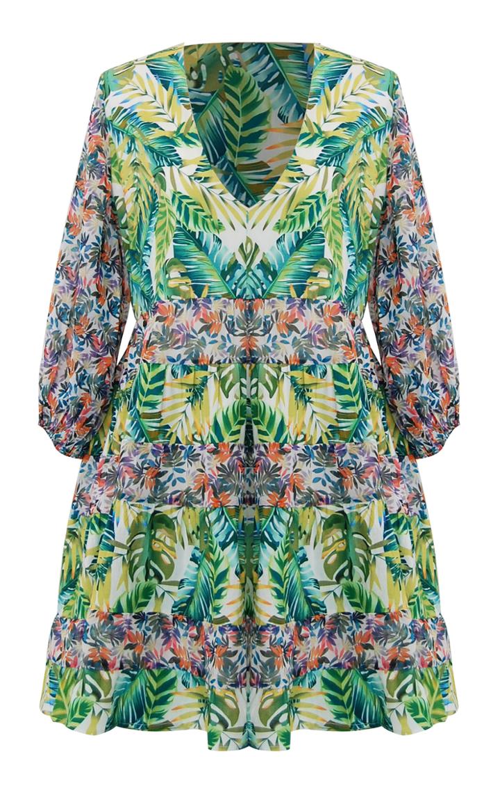 All Things Mochi Liona Tropical Mini Dress
