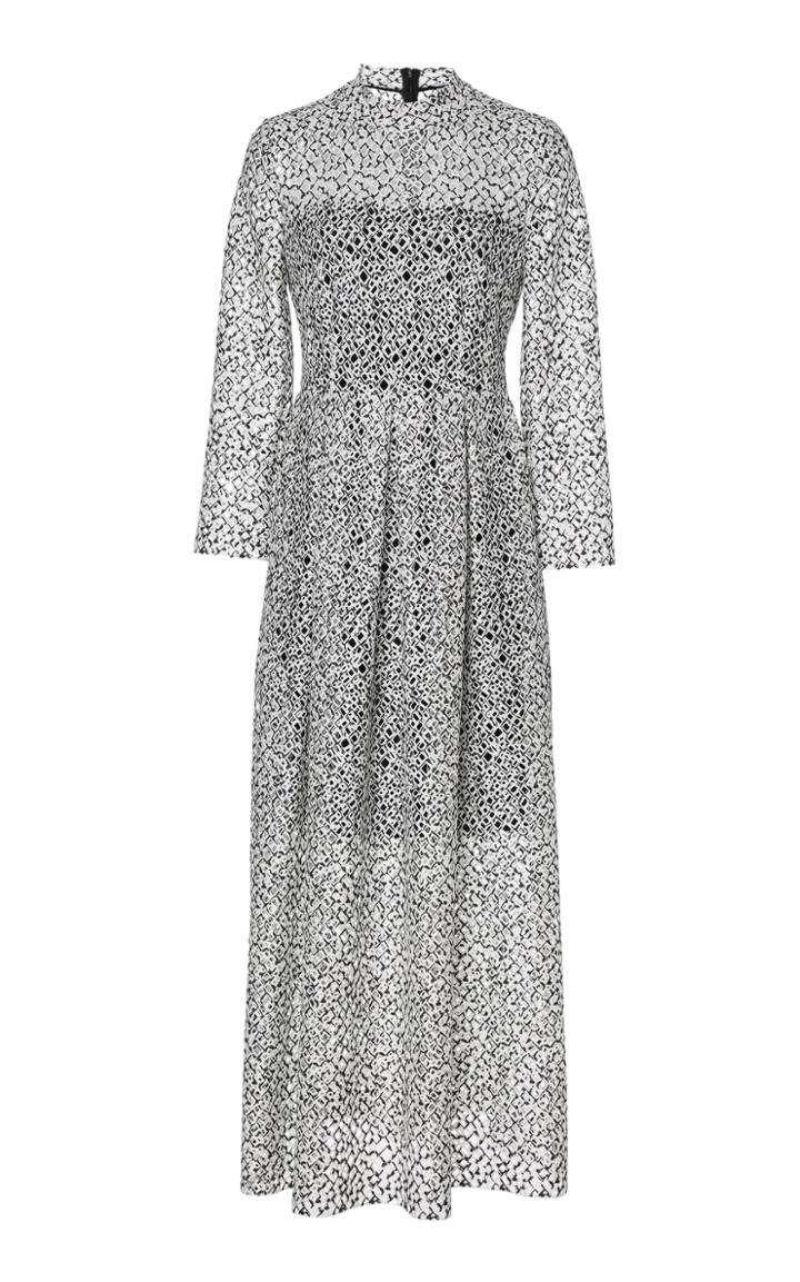 Akris Pattern Embroidered Knit Midi Dress
