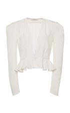 Moda Operandi Philosophy Di Lorenzo Serafini Crepe De Chine Peplum Blouse Size: 38