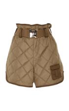 Ganni Aspen High-waisted Belted Shell Shorts