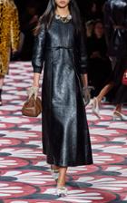 Moda Operandi Miu Miu Bibbed Leather Midi Dress