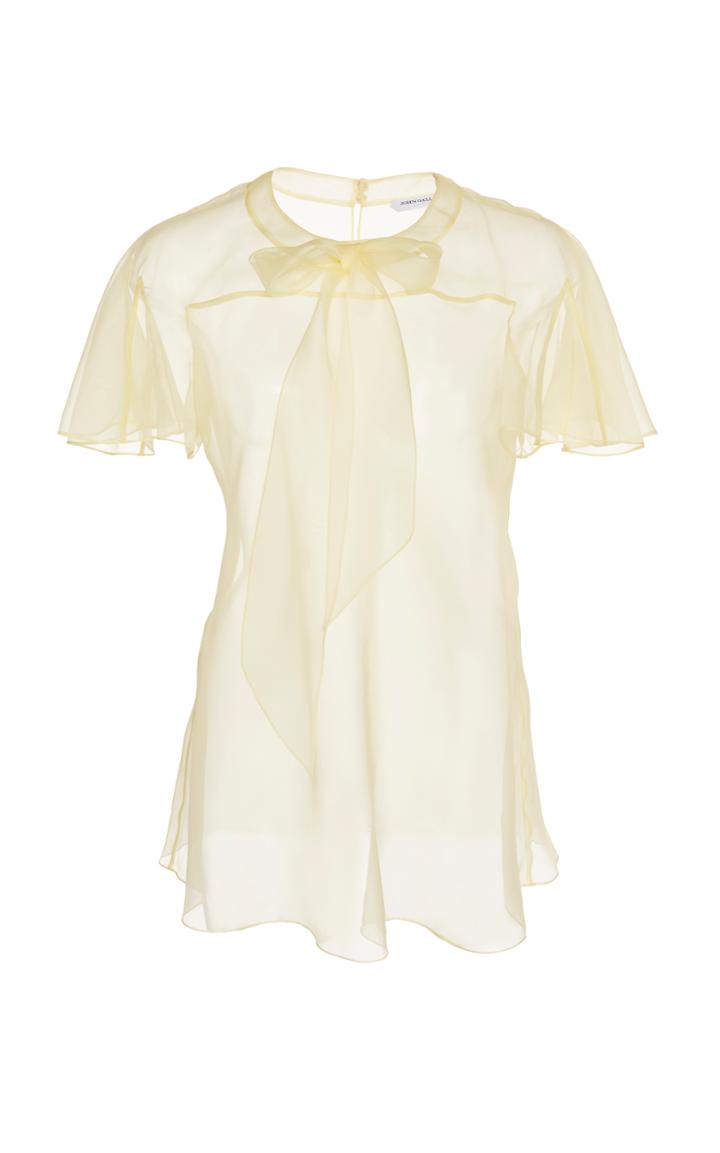 John Galliano Bow Organza Top