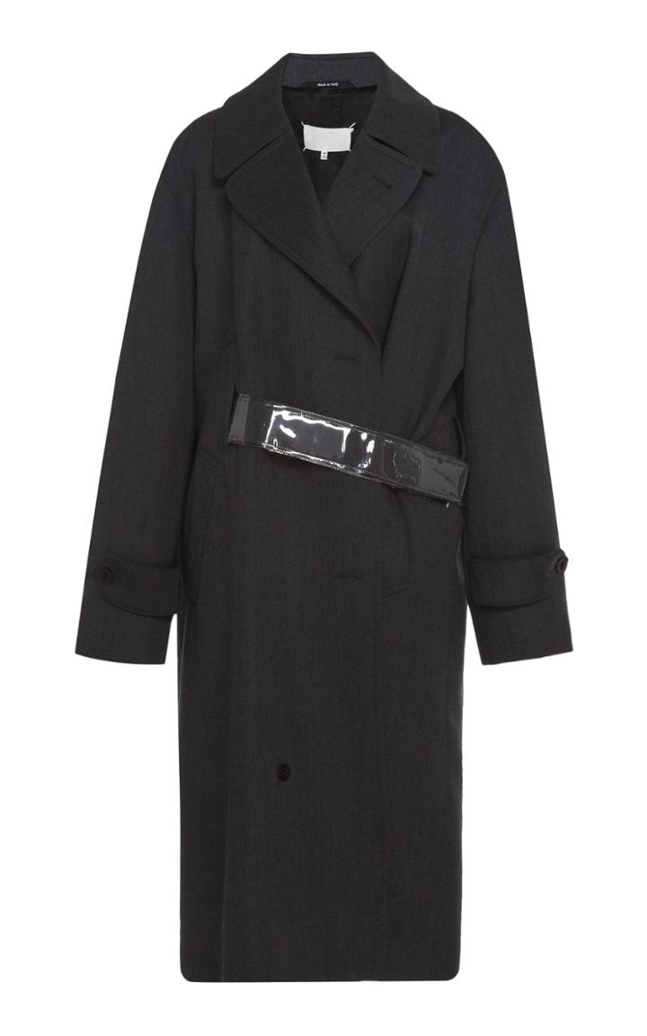 Maison Margiela Asymmetric Waist Wool Mlange Coat