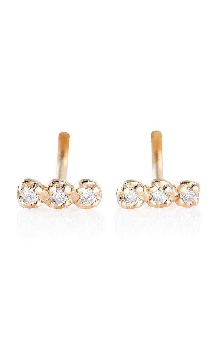 Ginette Ny 18k Rose Gold Diamond Earrings