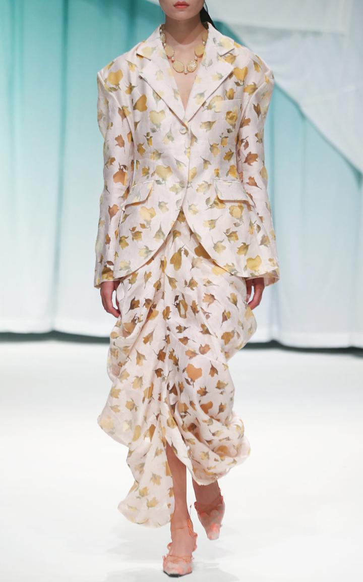 Moda Operandi Yuhan Wang Floral-printed Crepe Skirt